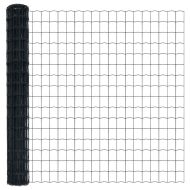 Европейска ограда Сив 1.6 x 10 m Желязо с PVC покритие