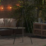 Трипод за лагерен огън Черно 92 x 92 x 151.5 см Стомана