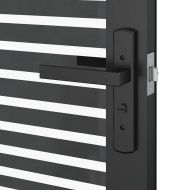 Вътрешна врата Черно 76 x 201.5 cm Закалено стъкло и алуминий