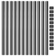 Оградни стълбове 12 pcs Сив 80 cm Прахово покритие стомана