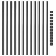 Оградни стълбове 12 pcs Сив 100 cm Прахово покритие стомана