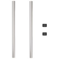 Оградни стълбове 2 pcs Сребрист 90 cm Прахово покритие стомана