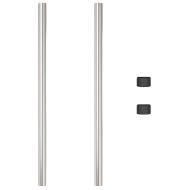 Оградни стълбове 2 pcs Сребрист 110 cm Прахово покритие стомана