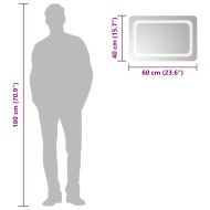 LED огледало за баня, 60x40 см