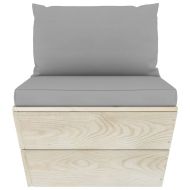 Градински 3-местен палетен диван възглавници импрегниран смърч