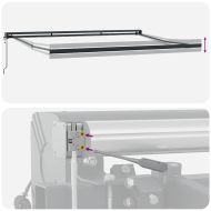 Прибираща се тента синьо и бяло 4x3 м плат и алуминий