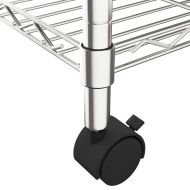 4-етажен стелаж за съхранение с колела 90x35x142 см хром 200 кг