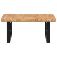 Стенен рафт за мивка, стомана и масивно дърво дъб