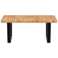 Стенен рафт за мивка, стомана и масивно дърво дъб