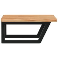 Стенен рафт за мивка, стомана и масивно дърво дъб