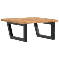 Стенен рафт за мивка, стомана и масивно дърво дъб