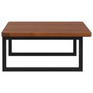 Стенен рафт за мивка, стомана и масивно дърво дъб