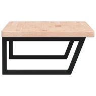 Стенен рафт за мивка, стомана и масивно дърво дъб