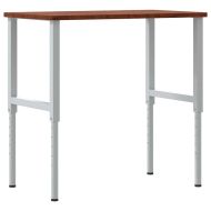 Работна маса тъмнокафяв 100x60x(71,5-98) см дъб масив