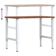 Работна маса тъмнокафяв 100x60x(71,5-98) см дъб масив