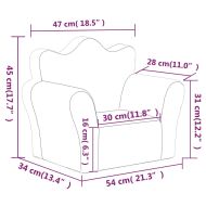 Детско диванче, синьо, мек плюш