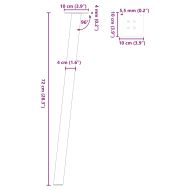 Крака за конзолна маса, 4 бр., бели, 72 см, стомана
