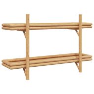 Стенен рафт с рафт Кафяво 100 x 26 x 60 см бамбук