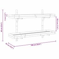 Стенен рафт с рафт Кафяво 100 x 26 x 60 см бамбук