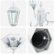 Градинска светлина Бяло 61 x 53 x 235 см Алуминий и стъкло