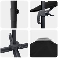 Чадър Рома с ветрило Черно и черно 352 x 251 x 260 см