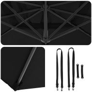 Чадър Рома с ветрило Черно и черно 352 x 251 x 260 см