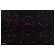 Керамичен плот с 5 котлона, сензорен контрол, 90 см, 8500 W