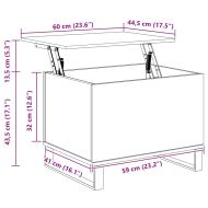Кафе маса, дъб сонома, 60x44,5x45 см, инженерно дърво