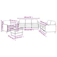 Комплект дивани от 4 части с възглавници, кафяв, плат