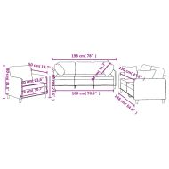 Комплект дивани 3 части с възглавници кафяв текстил