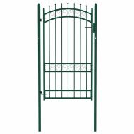Оградна врата с шипове, стомана, 100x175 см, зелена