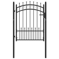 Оградна врата с шипове, стомана, 100x125 см, черна