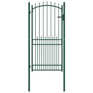 Оградна врата с шипове, стомана, 100x200 см, зелена