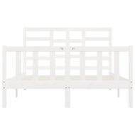 Рамка за легло без матрак, бял, 160x200 см, бор масив
