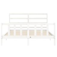 Рамка за легло без матрак, бял, 160x200 см, бор масив