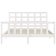 Рамка за легло без матрак, бял, 160x200 см, бор масив