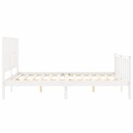 Рамка за легло без матрак, бял, 160x200 см, бор масив