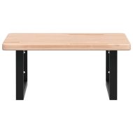 Стенен рафт за мивка, стомана и масивно дърво дъб