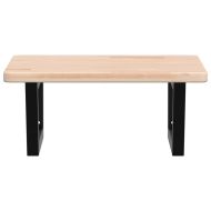 Стенен рафт за мивка, стомана и масивно дърво дъб