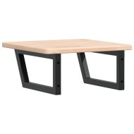 Стенен рафт за мивка, стомана и масивно дърво дъб