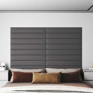 Стенни панели, 12 бр, сиви, 90x15 см, изкуствена кожа, 1,62 м²