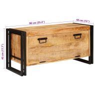 Шкаф за обувки Кафяво 90 x 38 x 45 см мангово дърво масив