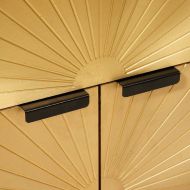 Нощно шкафче Черен и златен 50 x 33 x 60 см мангово дърво масив