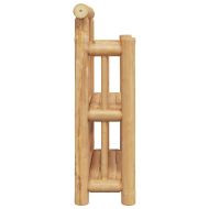 Стенен рафт с рафт със съхранение Кафяво 40 x 13 x 44 см бамбук