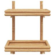 Стенен рафт с рафт със съхранение Кафяво 39 x 26 x 60 см бамбук