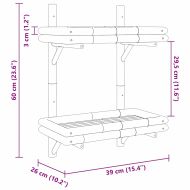 Стенен рафт с рафт със съхранение Кафяво 39 x 26 x 60 см бамбук