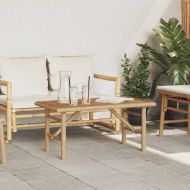 Масичка за кафе Кафяво 90 x 50 x 43 см бамбук