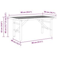 Масичка за кафе Кафяво 90 x 50 x 43 см бамбук