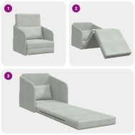 Диван легло Светлосиво 65 x 80 x 83 см Кадифе