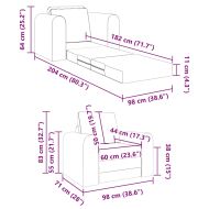 Диван легло Таупе 98 x 71 x 83 см Кадифе